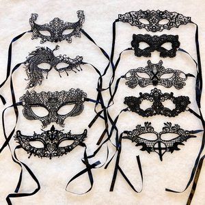 9 Gothic Black Lace Halloween Masquerade Masks New